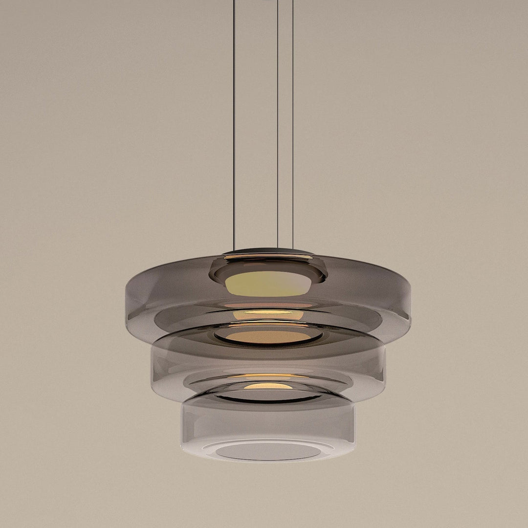 Bauhaus Glass Pendant Light | Modern Layered LED Hanging Lamp