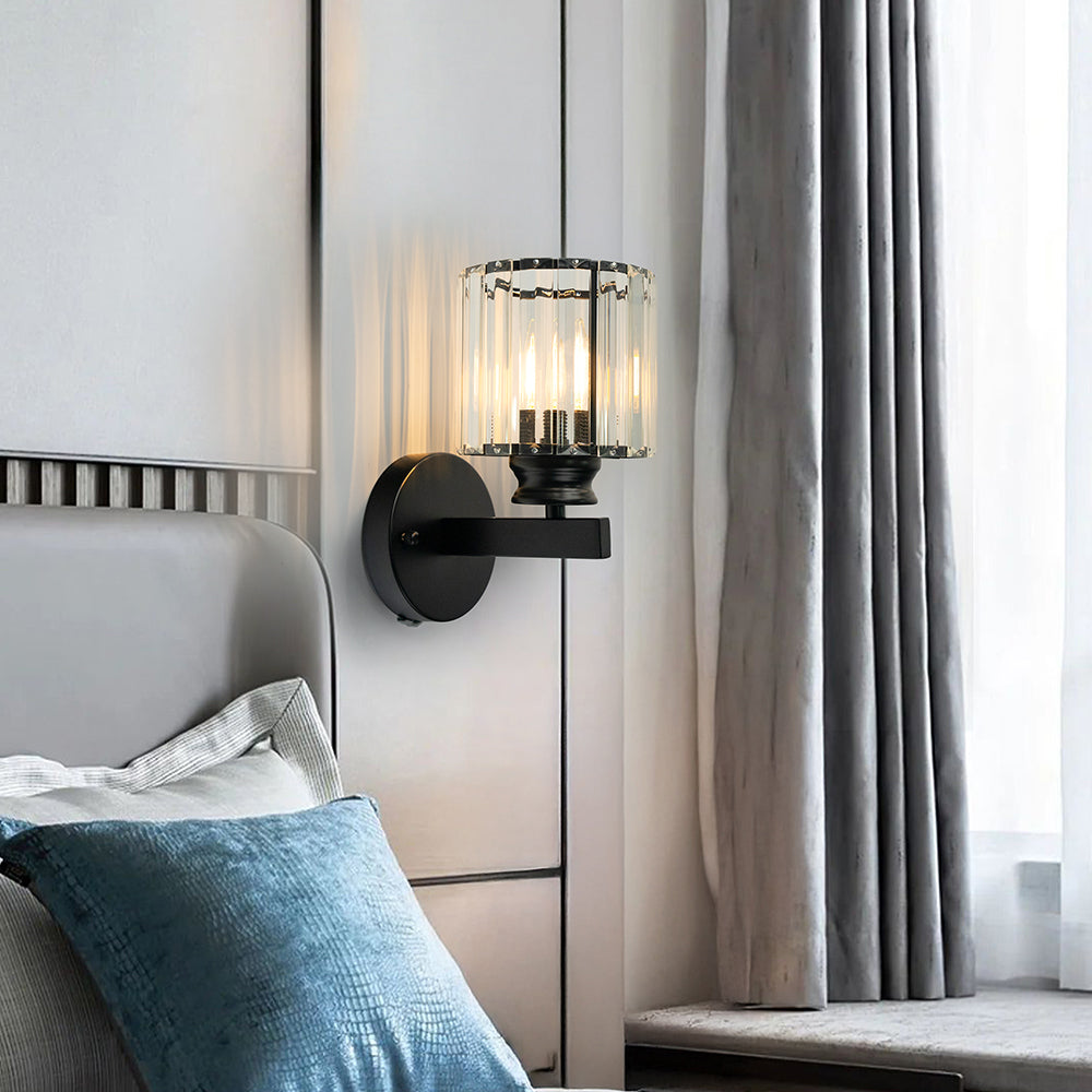 Crystal Wall Light | Modern Glass &amp; Iron Sconce