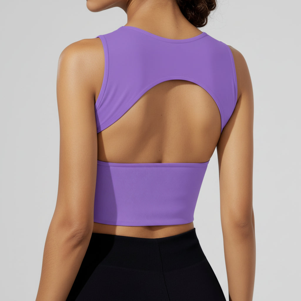 Womens Pickleball Crop Tank High Stretch Athletic Top