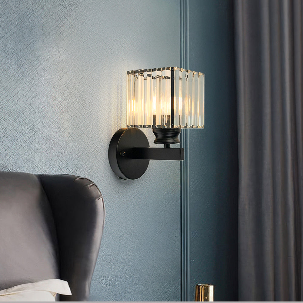 Crystal Wall Light | Modern Glass &amp; Iron Sconce