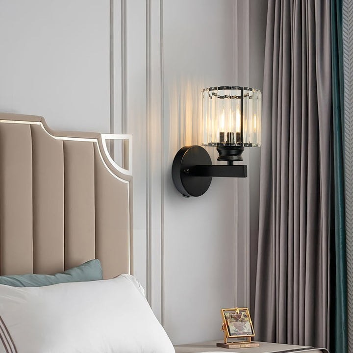 Crystal Wall Light | Modern Glass &amp; Iron Sconce