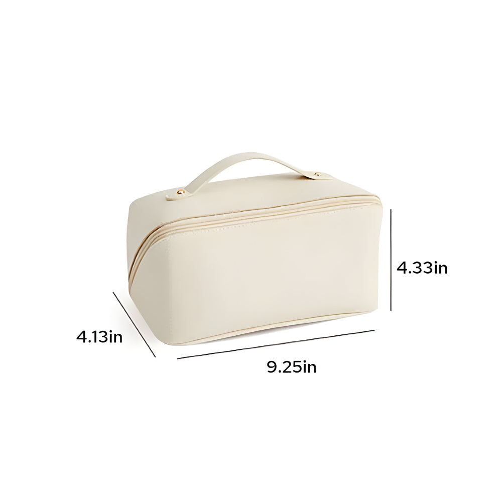 Makeup Bag Travel Organizer PU Shell Cosmetic Case Large Capacity