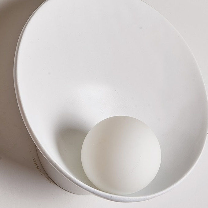 Modern Minimalist Round Wall Sconce | Resin &amp; Iron Accent Light