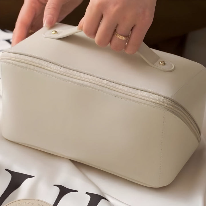 Makeup Bag Travel Organizer PU Shell Cosmetic Case Large Capacity