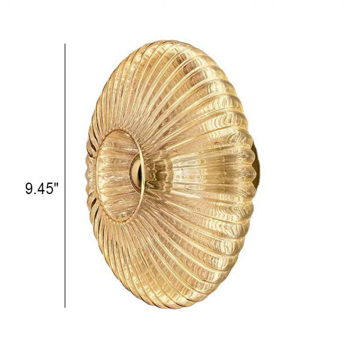 Nordic Vintage Glass Wall Sconce | Striped Round Disc Light