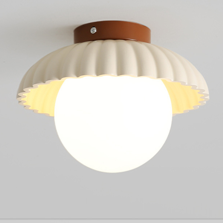 Iron Hallway Ceiling Light | Modern Glass &amp; Metal Flush Mount