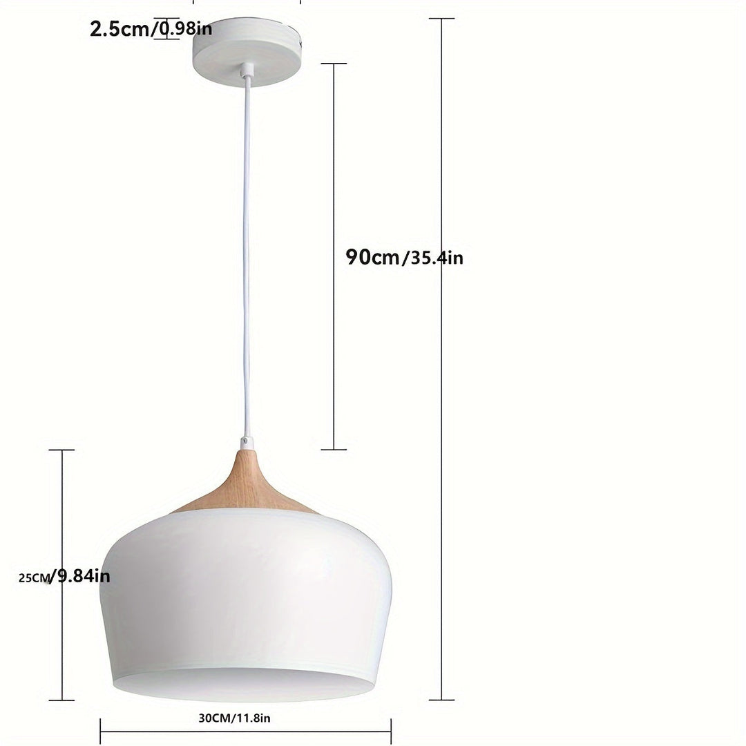 Modern Scandinavian Pendant Light | Iron &amp; Wood Grain Design
