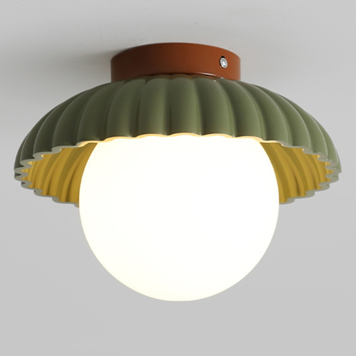 Iron Hallway Ceiling Light | Modern Glass &amp; Metal Flush Mount
