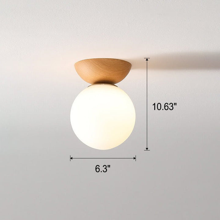 Japanese Style Ceiling Light | Minimal Wood &amp; Glass Design