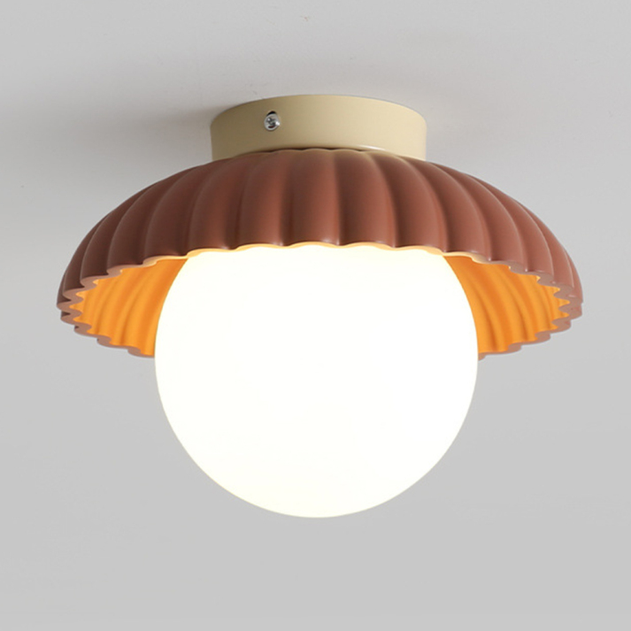 Iron Hallway Ceiling Light | Modern Glass &amp; Metal Flush Mount