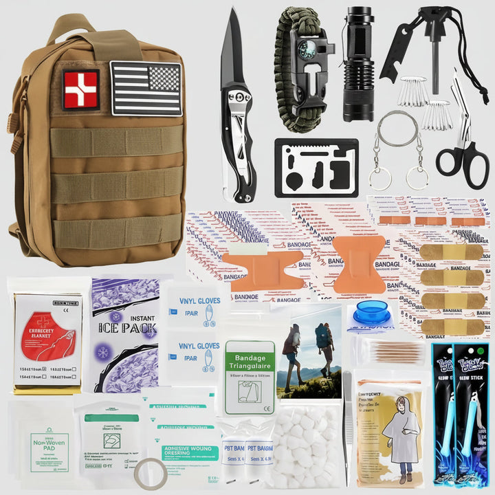 Tactical Survival Gear Backpack Multi Tool First Aid Kit