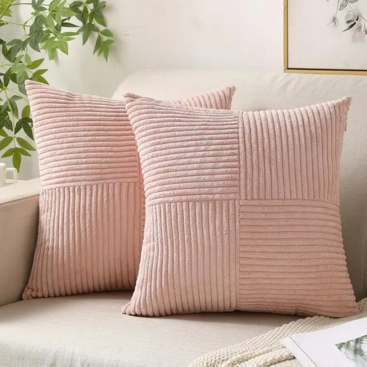 Corduroy Cushion Covers | Luxury Striped Throw Pillow Covers
