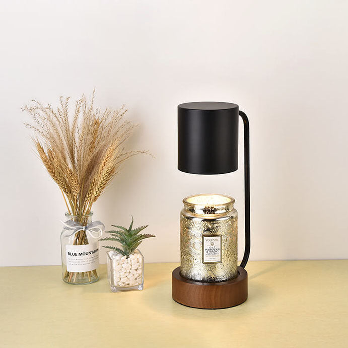 Japanese Minimalist Candle Warmer Lamp | Wooden Base Dimmable Wax Melter