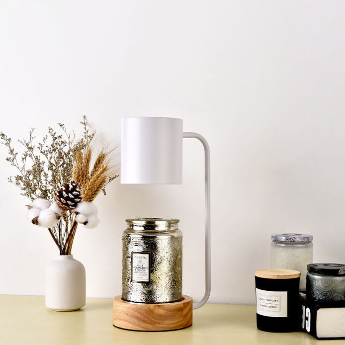 Japanese Minimalist Candle Warmer Lamp | Wooden Base Dimmable Wax Melter
