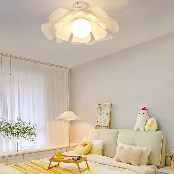 Rose Petal Ceiling Light | Modern Semi-Flush Flower Design