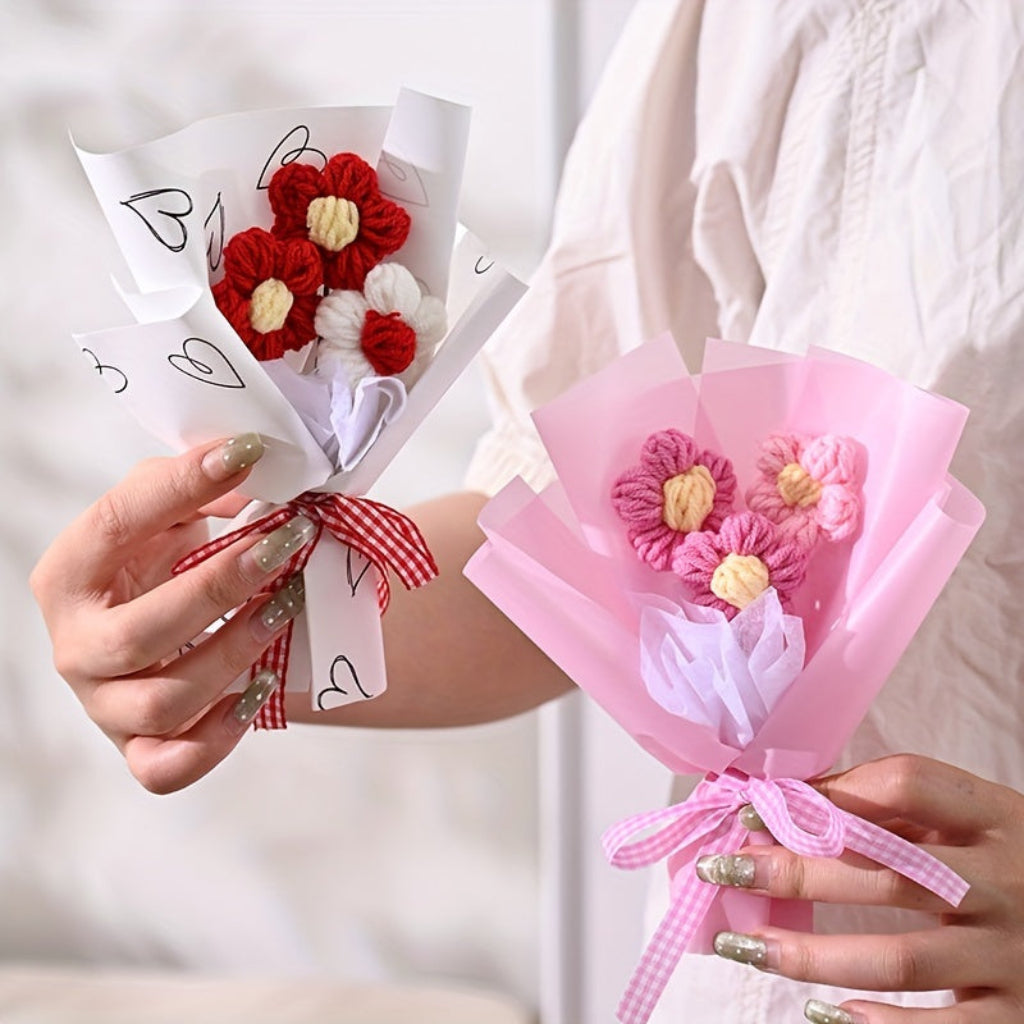 Flower Bouquet Mothers Day Gift Handmade Style Mini Wrapped Decoration