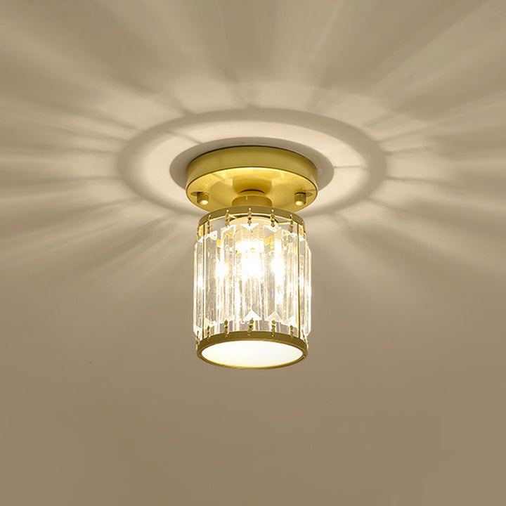 Crystal Foyer Ceiling Light | Modern Semi-Flush Design