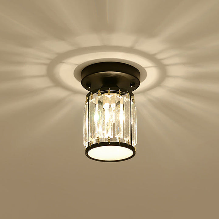 Crystal Foyer Ceiling Light | Modern Semi-Flush Design