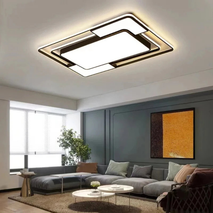 Remote-Controlled LED Ceiling Light | Modern Geometric Design