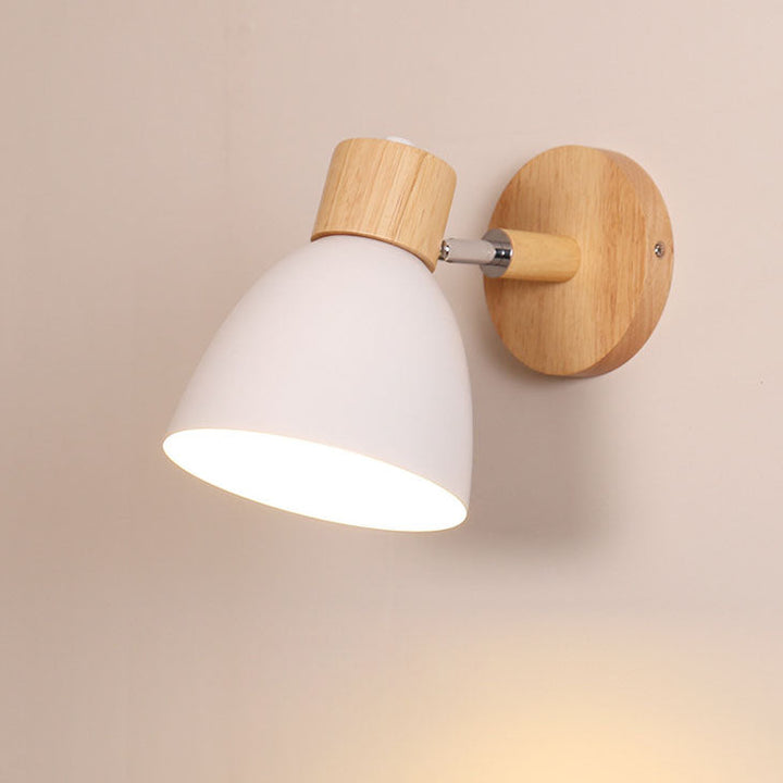 Modern Minimalist Wall Sconce | Wood &amp; Iron Macaron Lamp