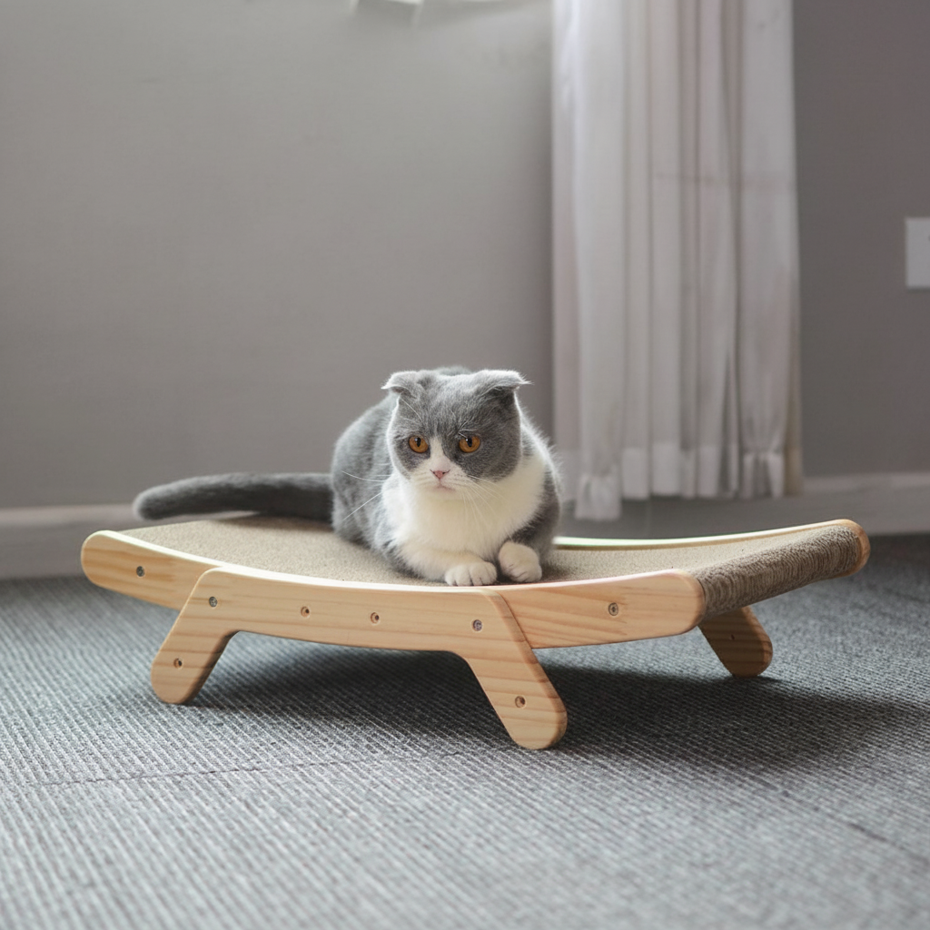 Cat Scratcher Cat Scratching Board Curved Wood Cat Lounge Bed