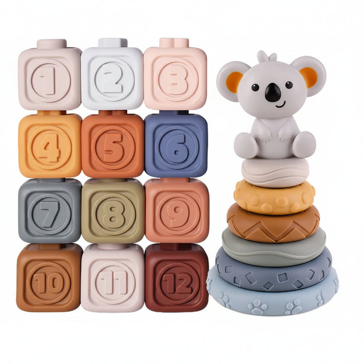Baby Stacking Toy Sensory Teething Cubes Soft Educational Blocks