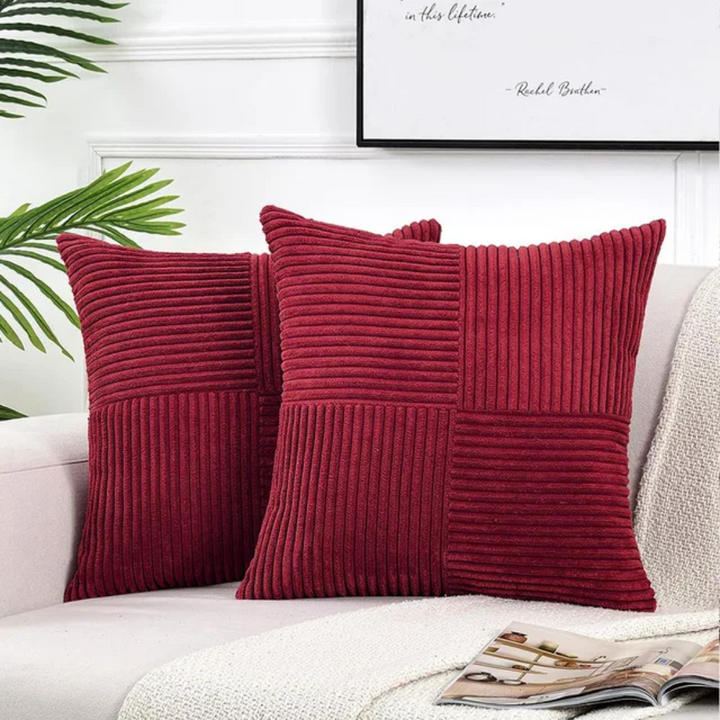 Corduroy Cushion Covers | Luxury Striped Throw Pillow Covers