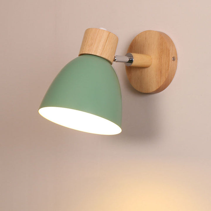 Modern Minimalist Wall Sconce | Wood &amp; Iron Macaron Lamp
