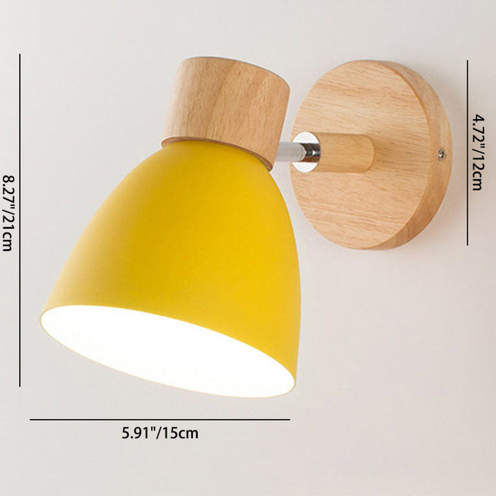 Modern Minimalist Wall Sconce | Wood &amp; Iron Macaron Lamp