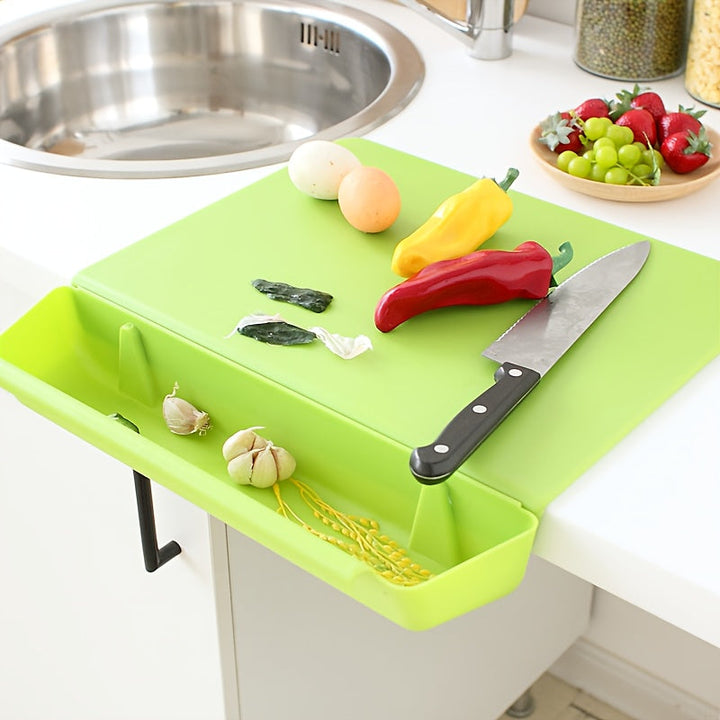 2-in-1 Chopping Board with Storage Box | Portable Kitchen Cutting Board &amp; Food Holder