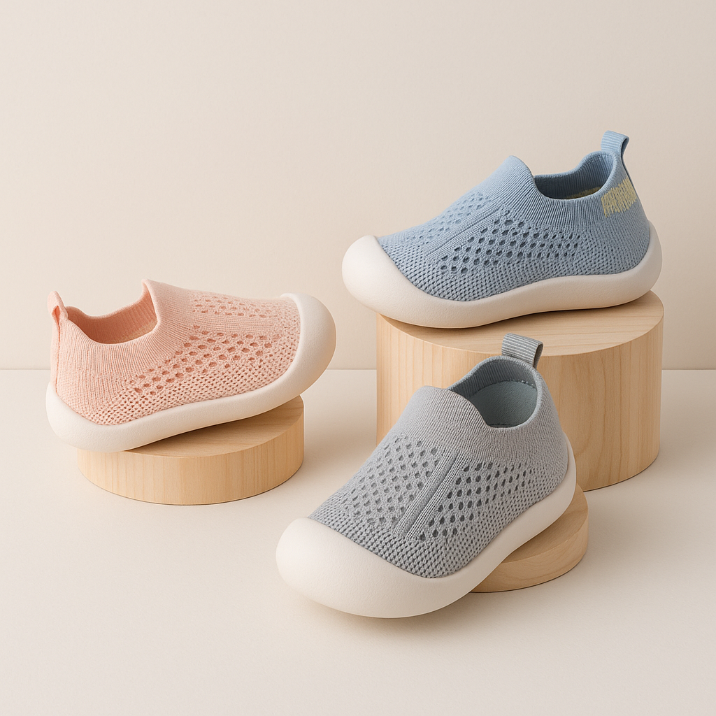 Kids Trainers Breathable Mesh Slip On Shoes Non Slip Lightweight