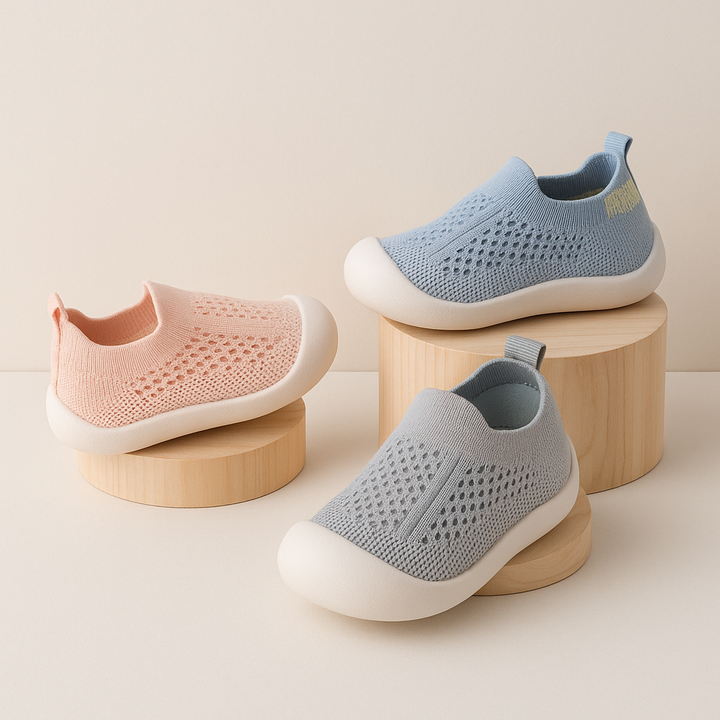 Kids Trainers Breathable Mesh Slip On Shoes Non Slip Lightweight