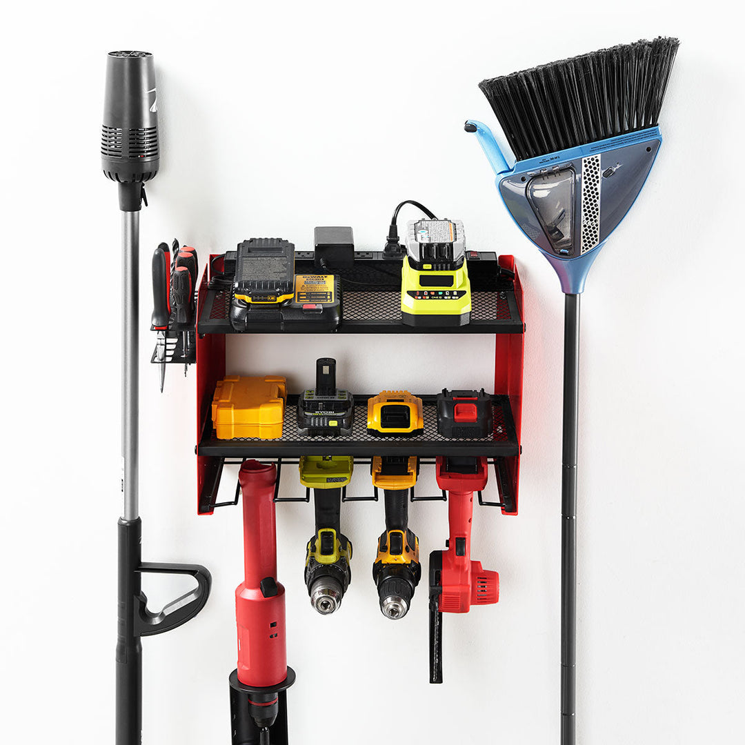 Tool Organizer Wall Mount Power Station Garage Storage Shelf
