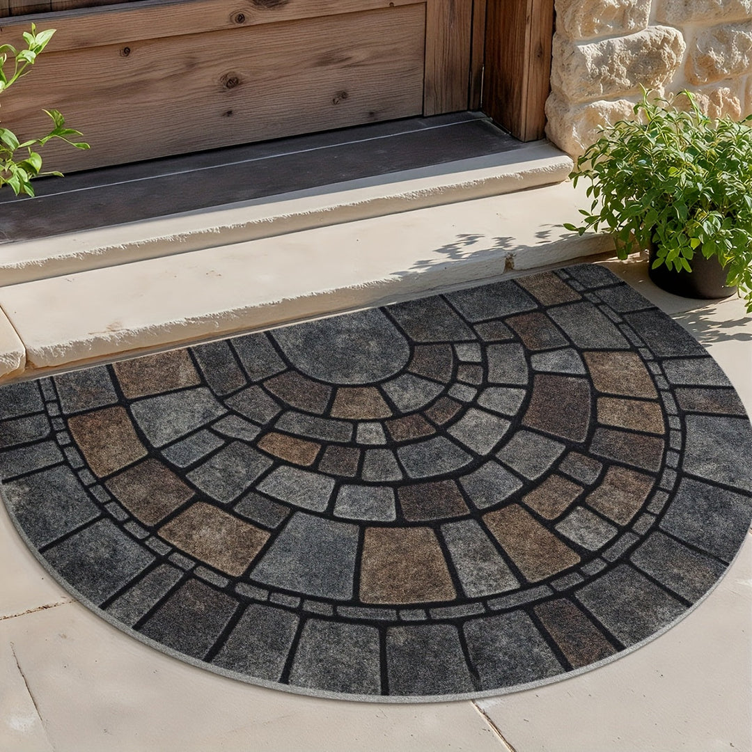 Half-Circle Mosaic Door Mat | Indoor &amp; Outdoor Use