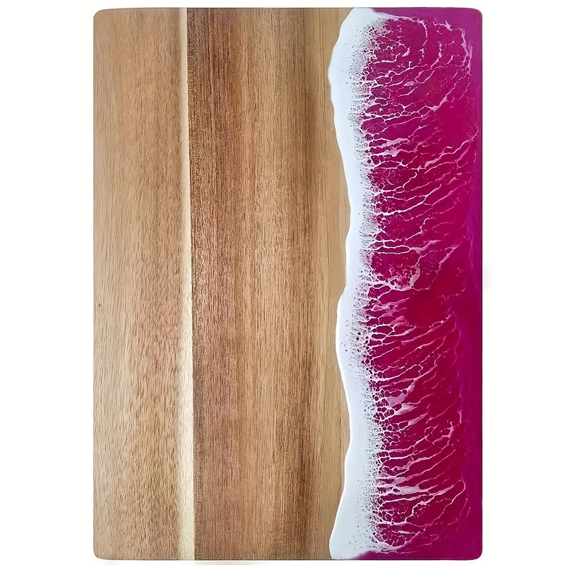 Wave Resin Cutting Board | Ocean-Inspired Acacia Wood Cheese &amp; Serving Board