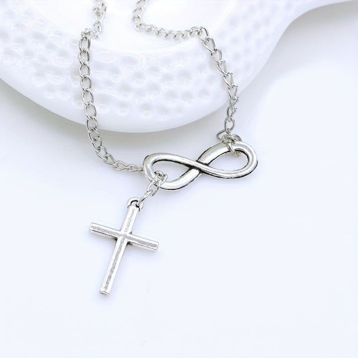 Necklace Cross Pendant Silver Vintage Mothers Day Gift