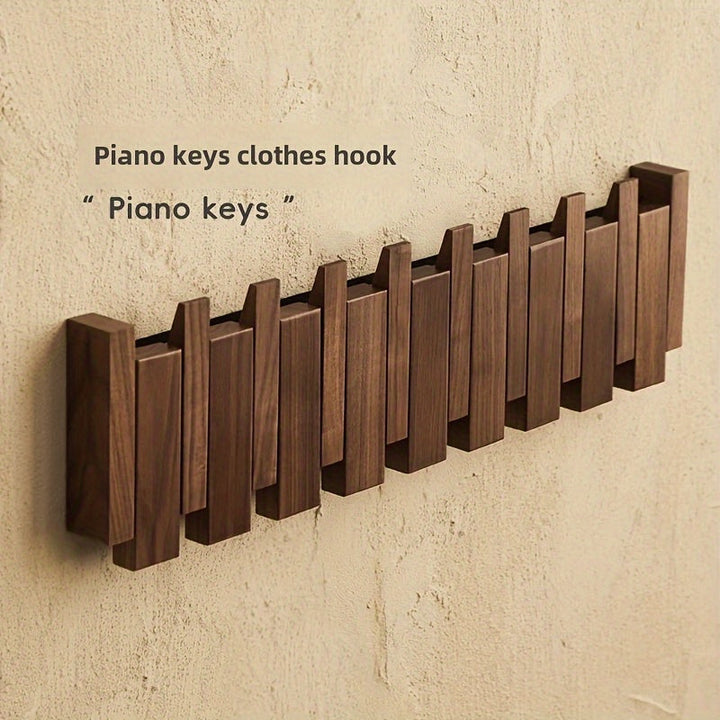Wooden Wall Hooks | Foldable Piano Key Design Hanger Rack