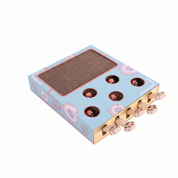 Cat Scratcher Puzzle Box Interactive Toy Scratching Board