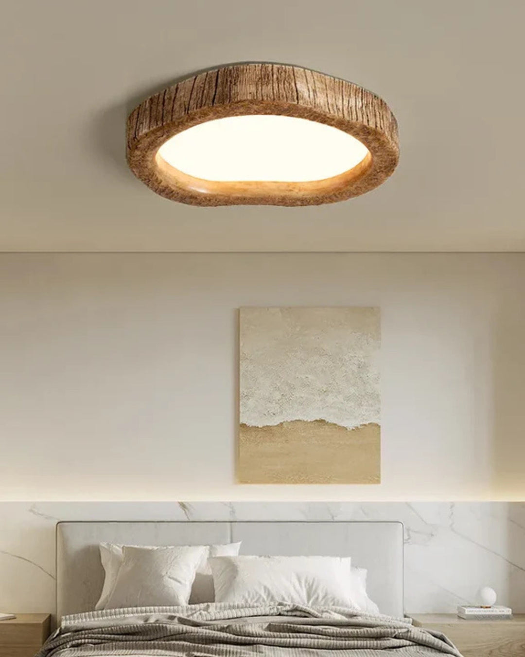Le Halo Bois Ceiling Light | Rustic Wood-Inspired LED Lamp