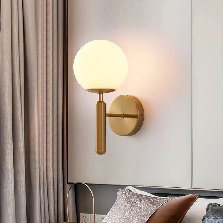 Modern Glass Wall Sconce | Elegant Metal Bedroom Light