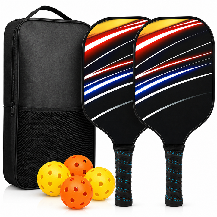 Pickleball Paddle Set Lightweight Graphite Rackets Balls