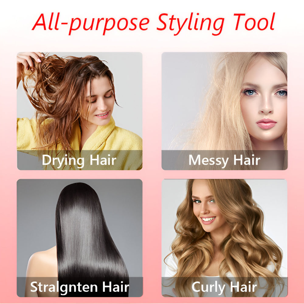 Hair Hot Air Brush Rotating Styling Dryer Tool Set