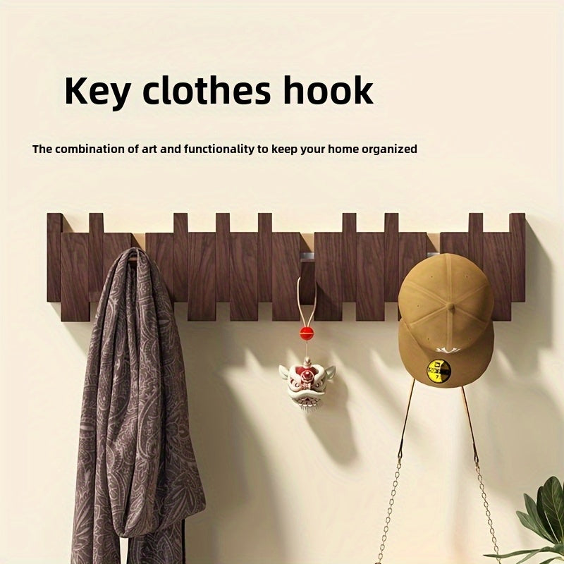 Wooden Wall Hooks | Foldable Piano Key Design Hanger Rack