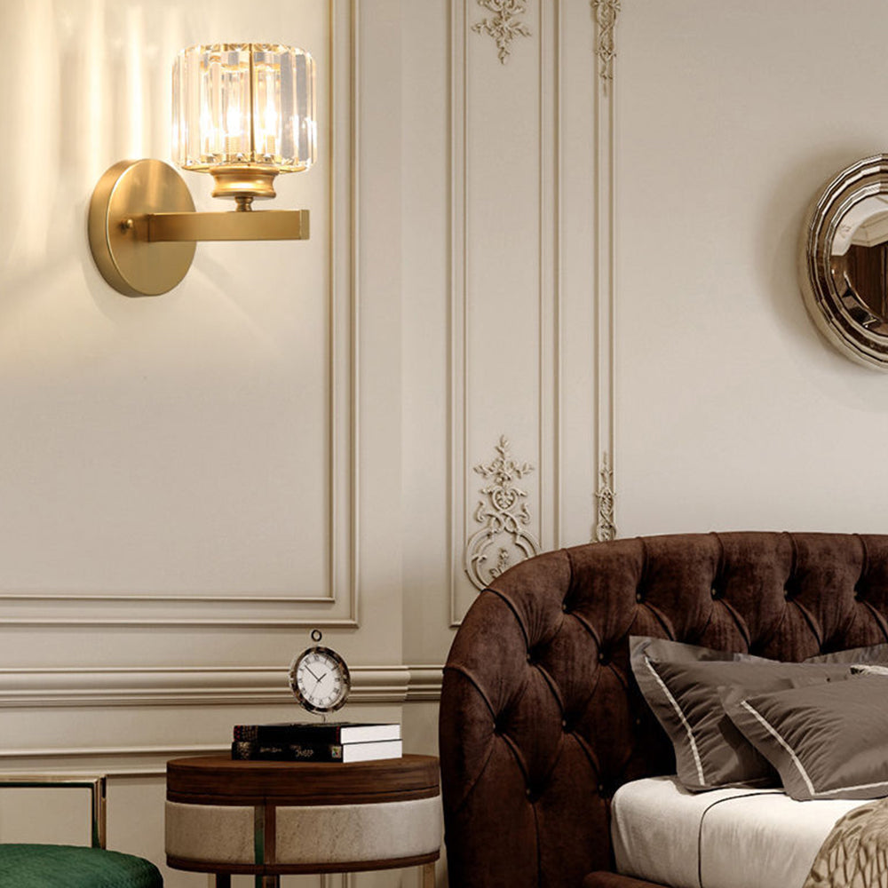 Crystal Wall Light | Modern Glass &amp; Iron Sconce