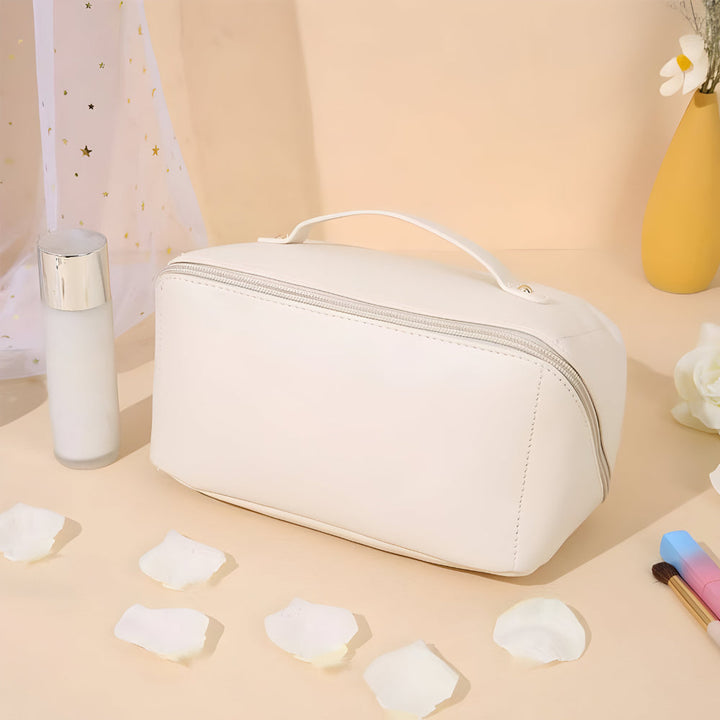 Makeup Bag Travel Organizer PU Shell Cosmetic Case Large Capacity