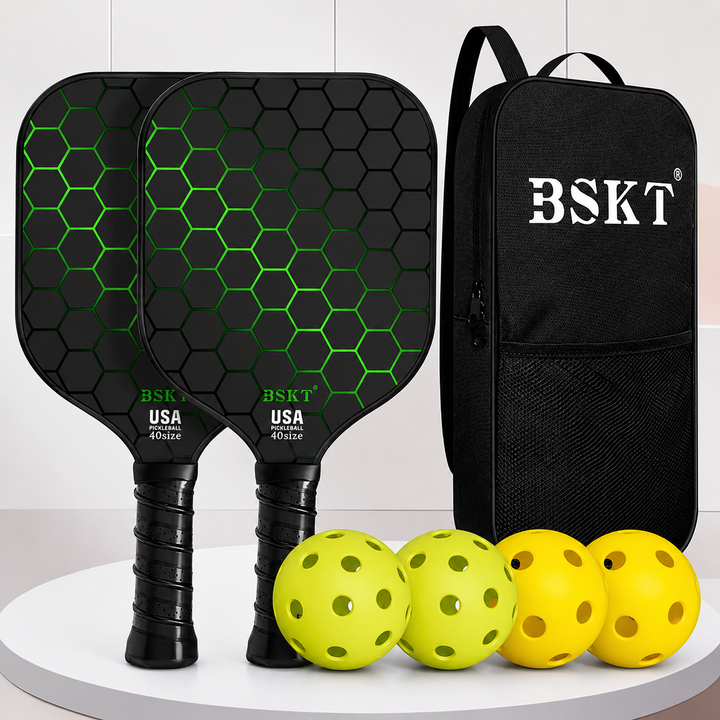 Pickleball Paddle Set Fiberglass Lightweight Rackets Balls