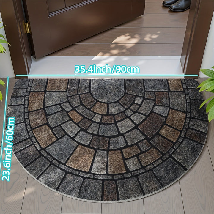 Half-Circle Mosaic Door Mat | Indoor &amp; Outdoor Use