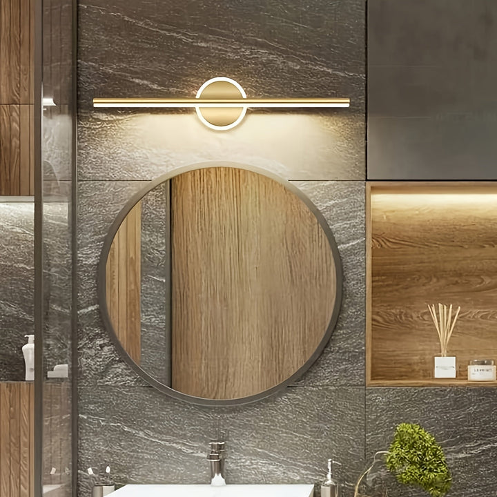 Luxe LED Mirror Wall Light | Minimalist Black &amp; Gold Wall Lamp