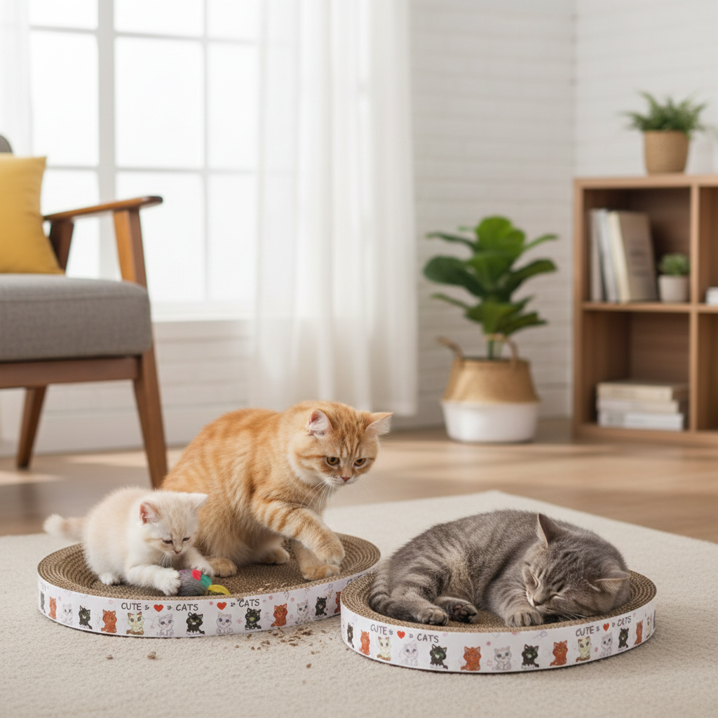 Cat Scratcher Round Cardboard Scratching Bed Lounge