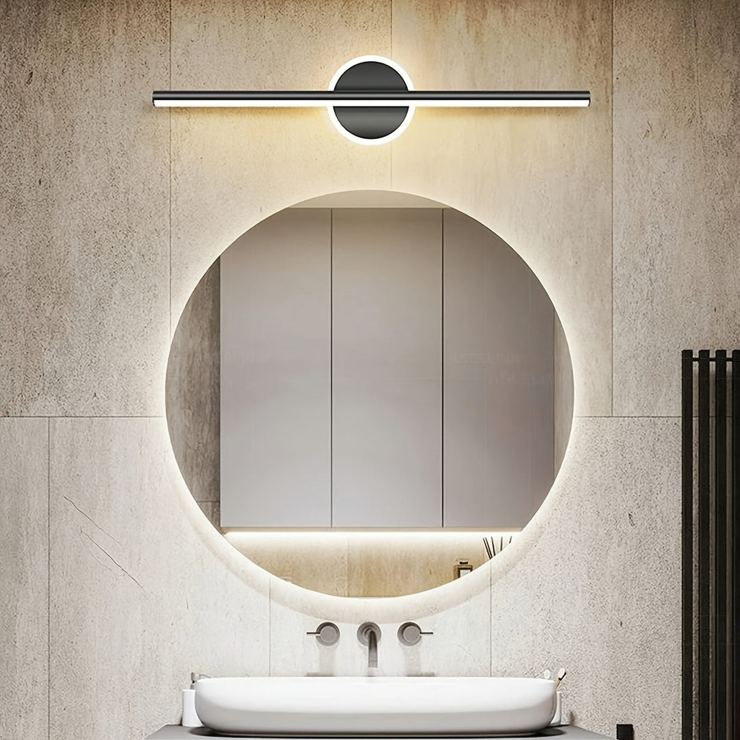 Luxe LED Mirror Wall Light | Minimalist Black &amp; Gold Wall Lamp